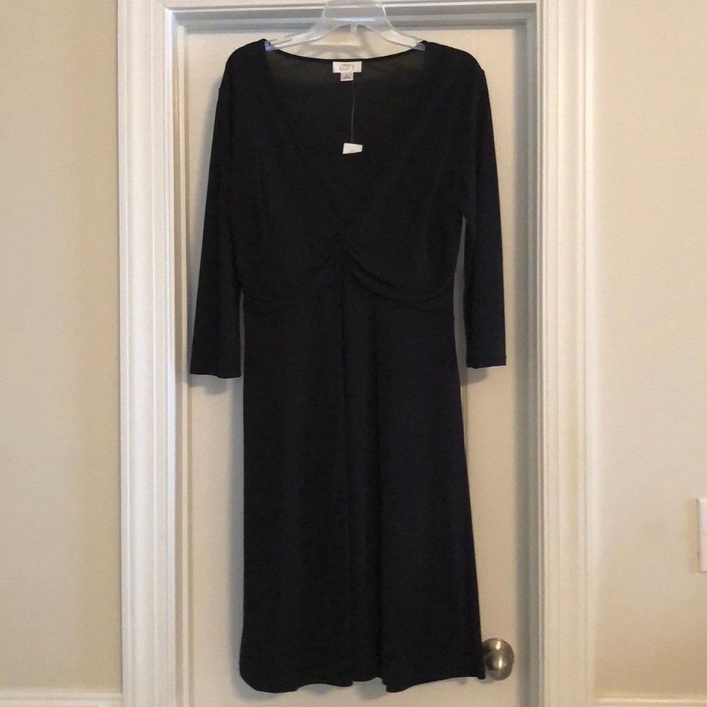 NWT loft black dress rayon/poly - lovely!